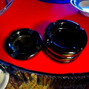 Antique black ashtrays
